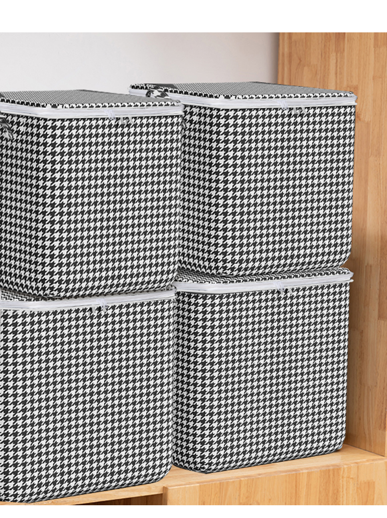 千鸟格被子收纳袋衣服整理箱大容量衣柜装衣物收纳箱子打包收纳包零食收纳箱收纳盒宿舍卧室收纳整理防尘详情13