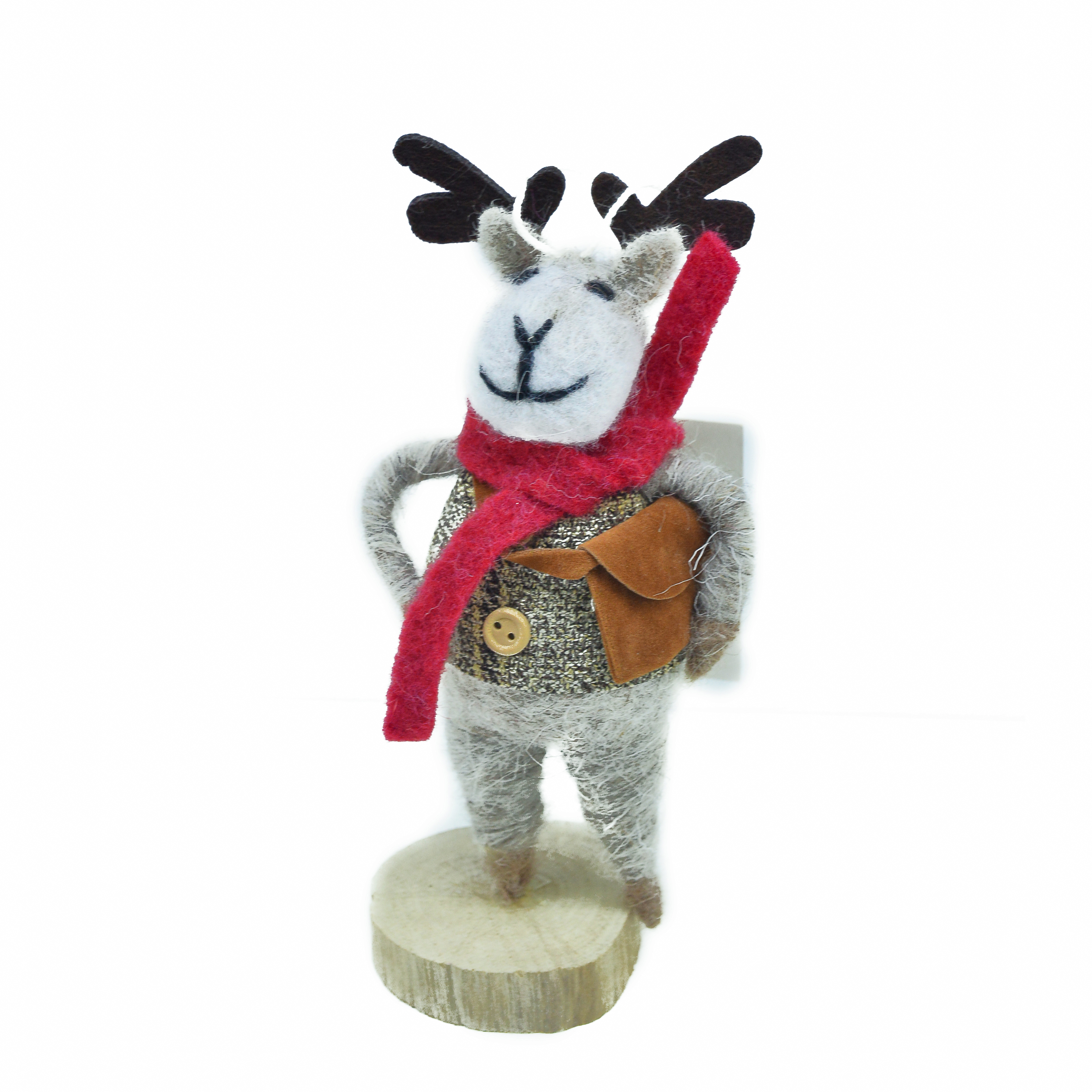 Jindian New Wool Felt Craft Decoration Poke Poke Le Lamb Standing Handmade Diy Material Package Self-Made Living Room Bedroom Finished Decoration 018 (Price Negotiable Deposit Handmade)