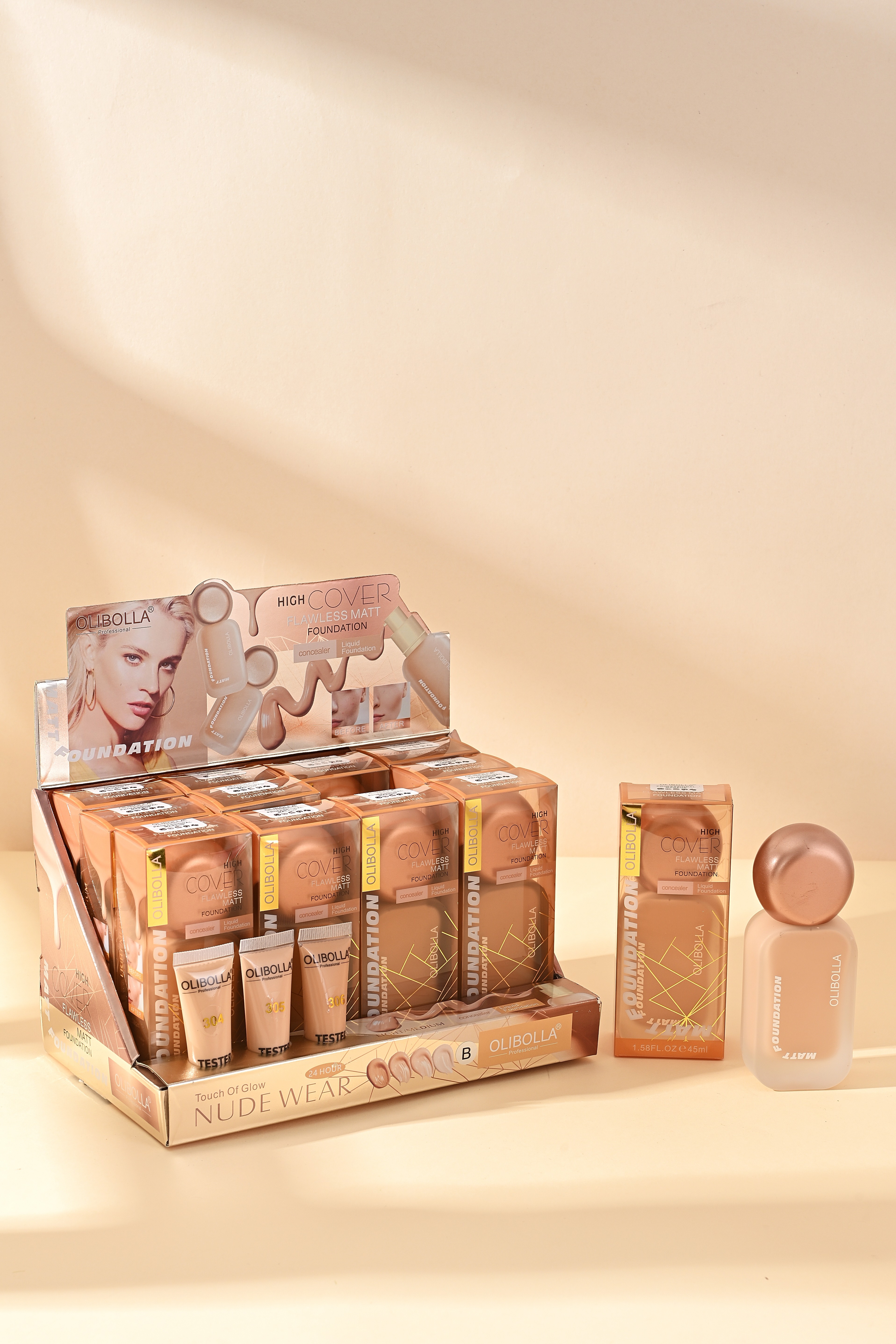 LA-F129 2023 New Bestseller Foundation! Moisturizing and long-lasting matte finish, a bestseller in foreign trade. You will definitely regret not buying it! Limited-time flash sale! Specification image