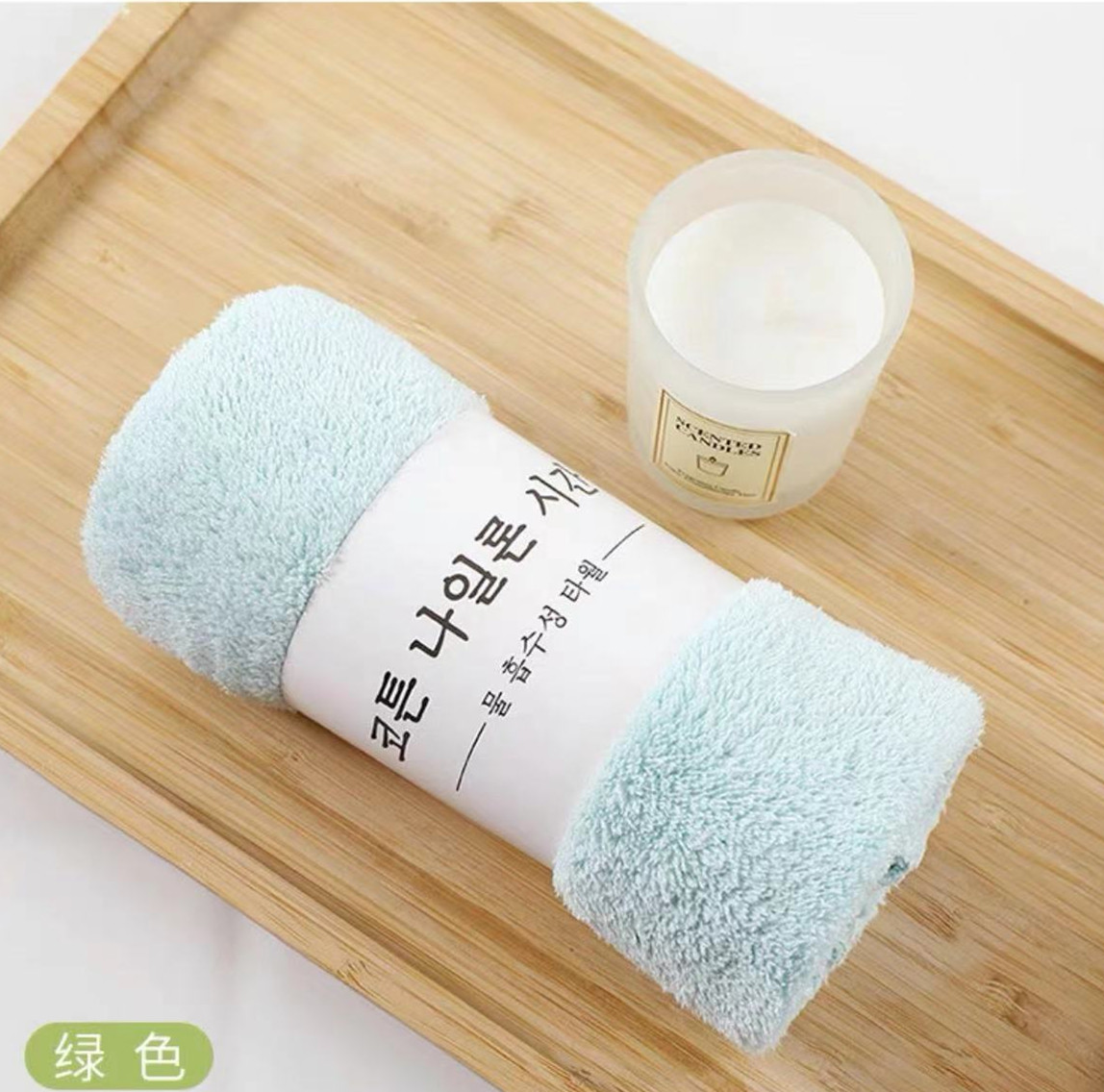 Manufacturers Spot Coral Velvet Towel Absorbent Face Towel Solid Color Five Pack Gift Towel Wholesale Specification drawing