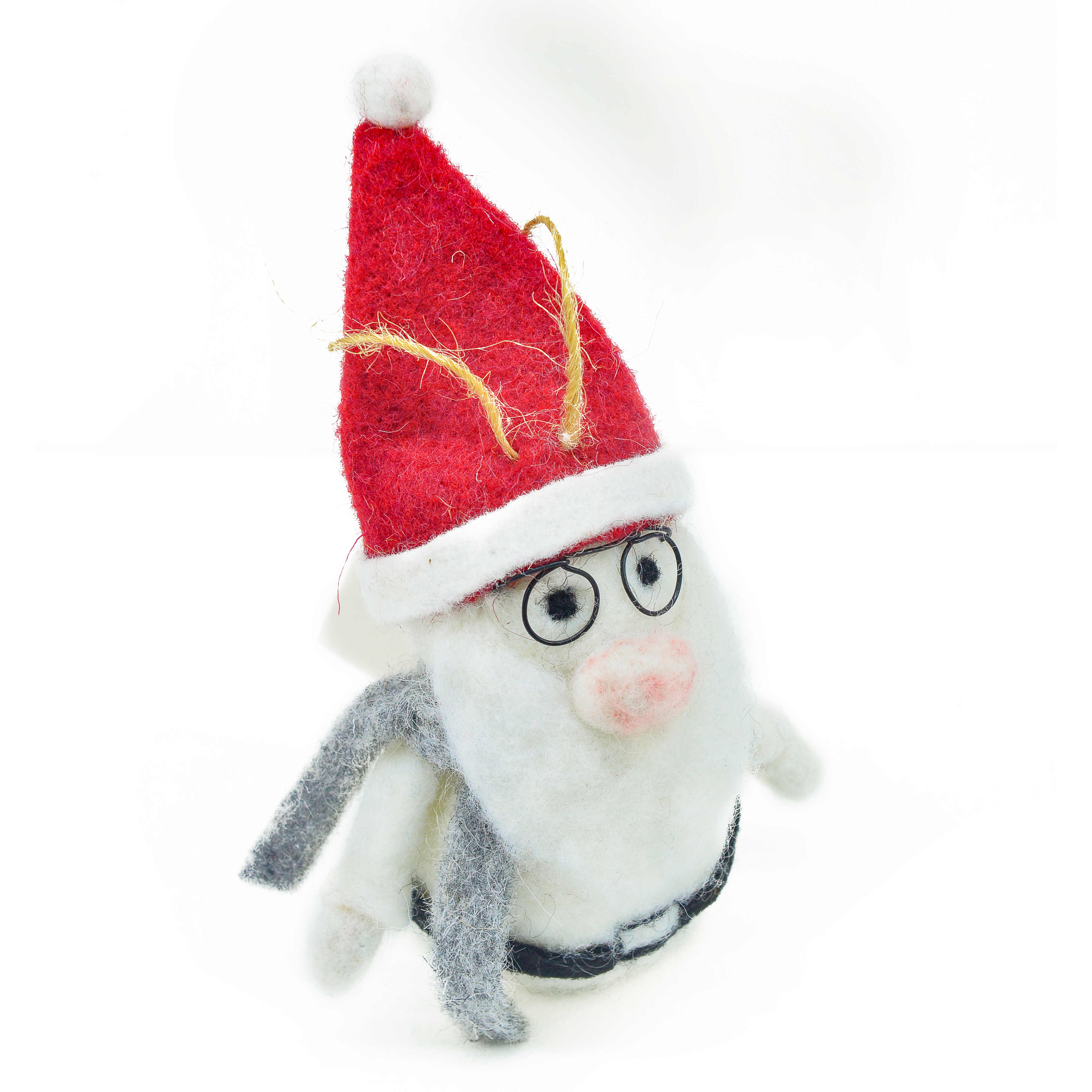 Jindian New Wool Felt Craft Decoration Poke Poke Music Santa Claus Standing Handmade Diy Material Package Self-Made Living Room Bedroom Finished Decoration 020 (Price Negotiable Deposit Handmade) Item Picture