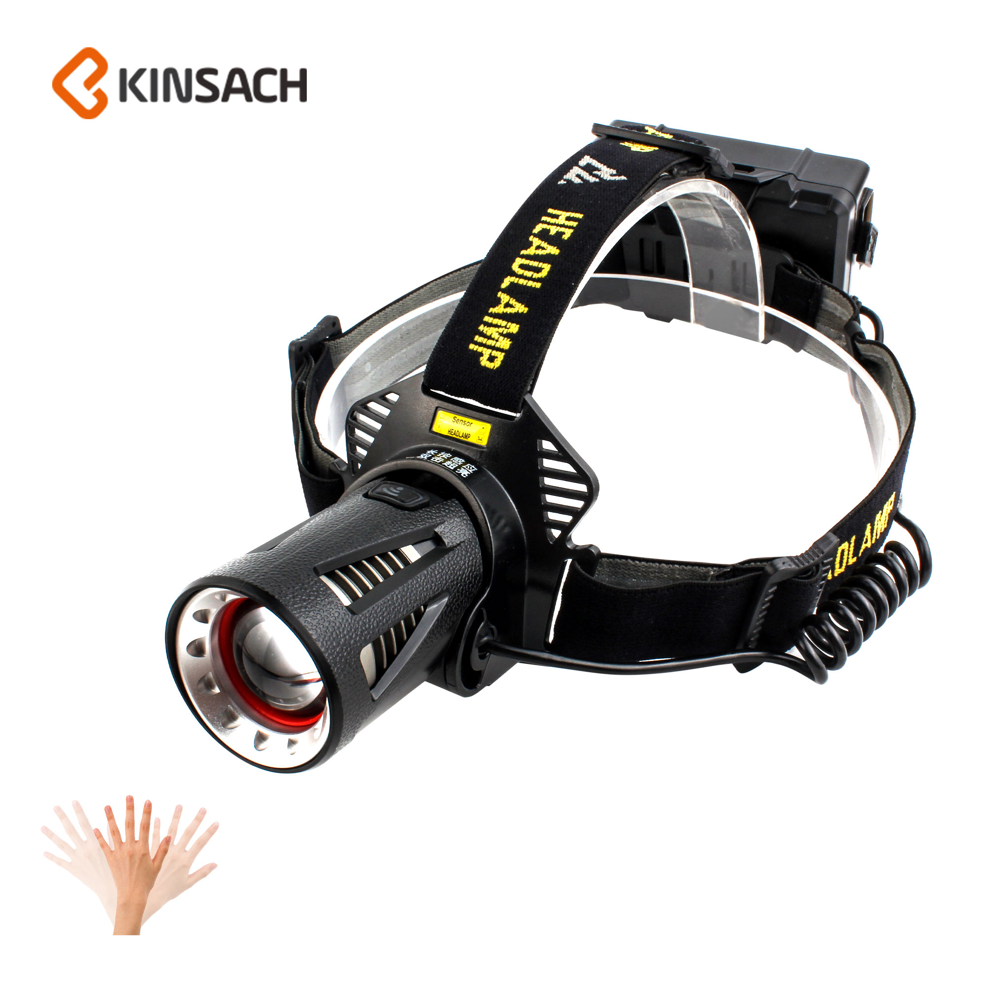 Cross border White laser sensor headlight Outdoor fishing mountaineering expedition USB rechargeable headlight High power mine light