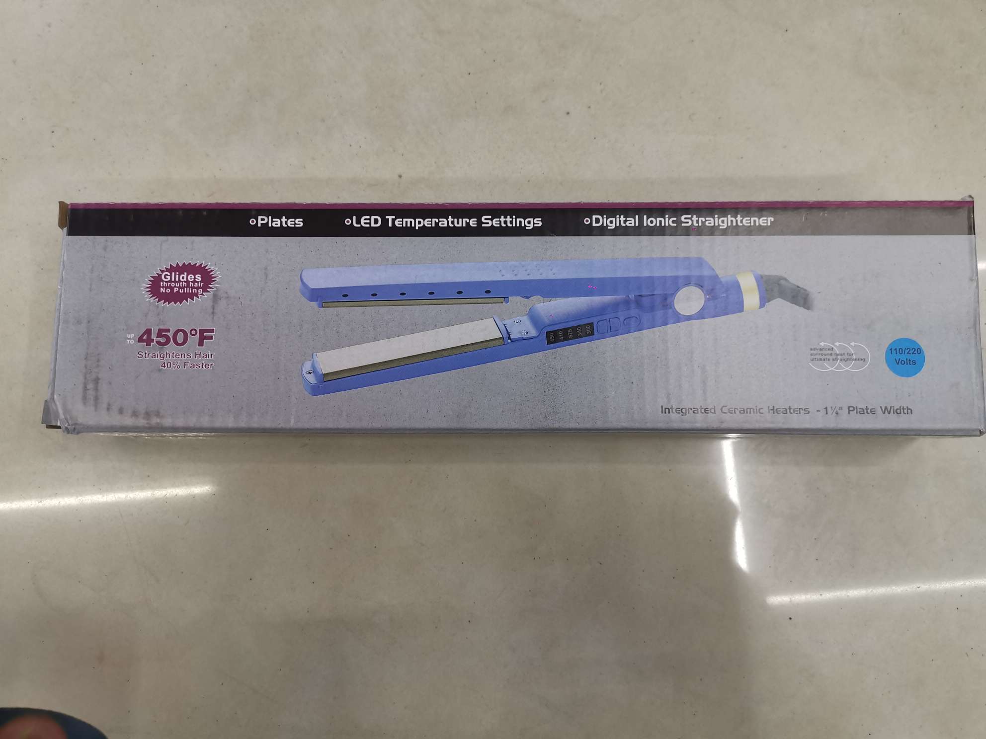 厂家蓝色直发器速热直发卷发两用夹板便携直发卷发棒详情图2