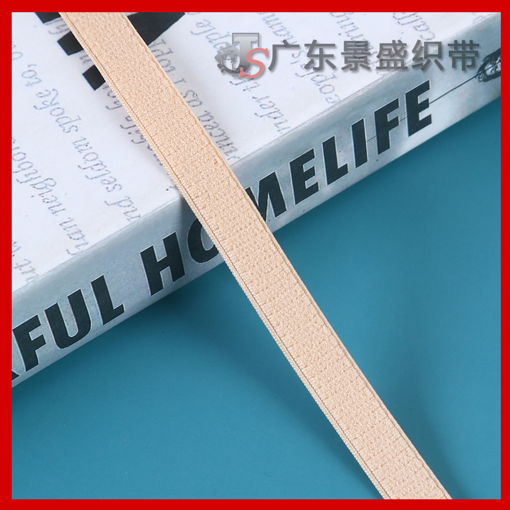 厂家直销0.8-1.0cm哑光斜纹肩带 橡根弹力松紧带 黑白现货内衣肩带裤头带锦纶织带辅料详情2