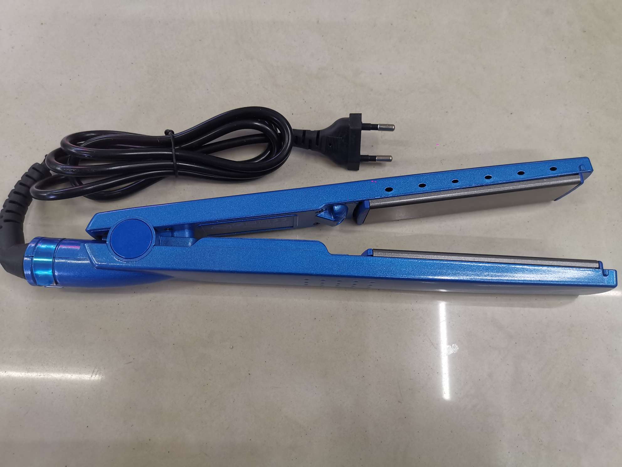 厂家蓝色直发器速热直发卷发两用夹板便携直发卷发棒详情图4