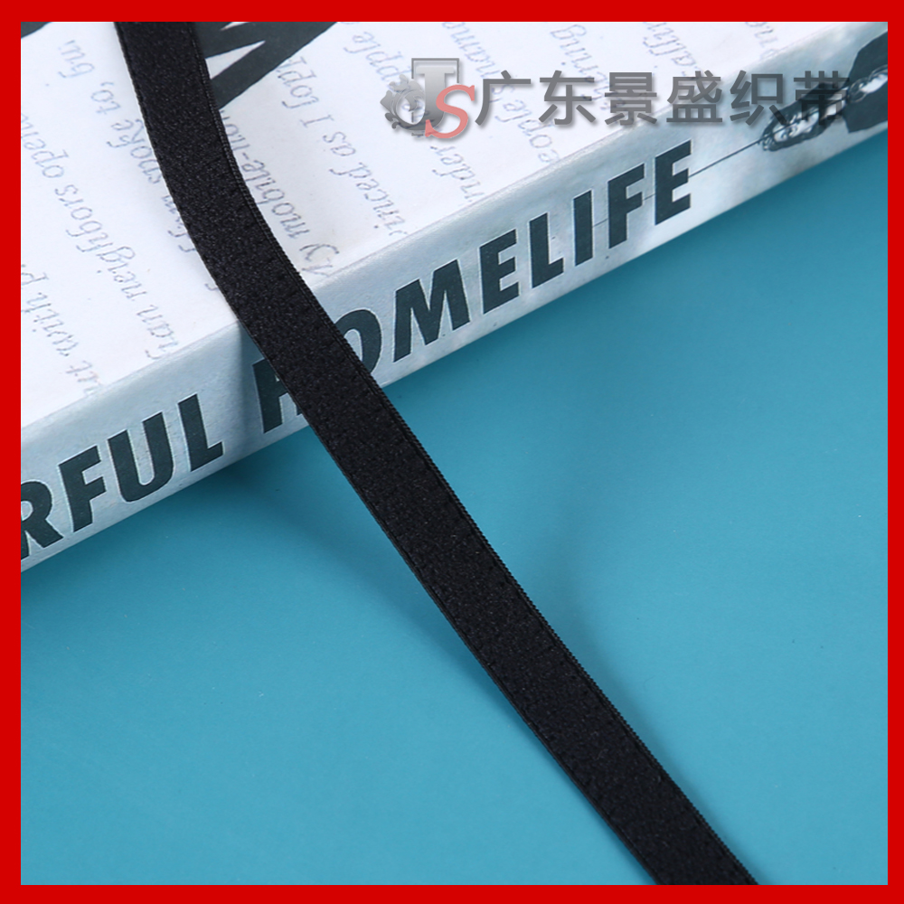 厂家直销0.8-1.0cm哑光斜纹肩带 橡根弹力松紧带 黑白现货内衣肩带裤头带锦纶织带辅料详情4
