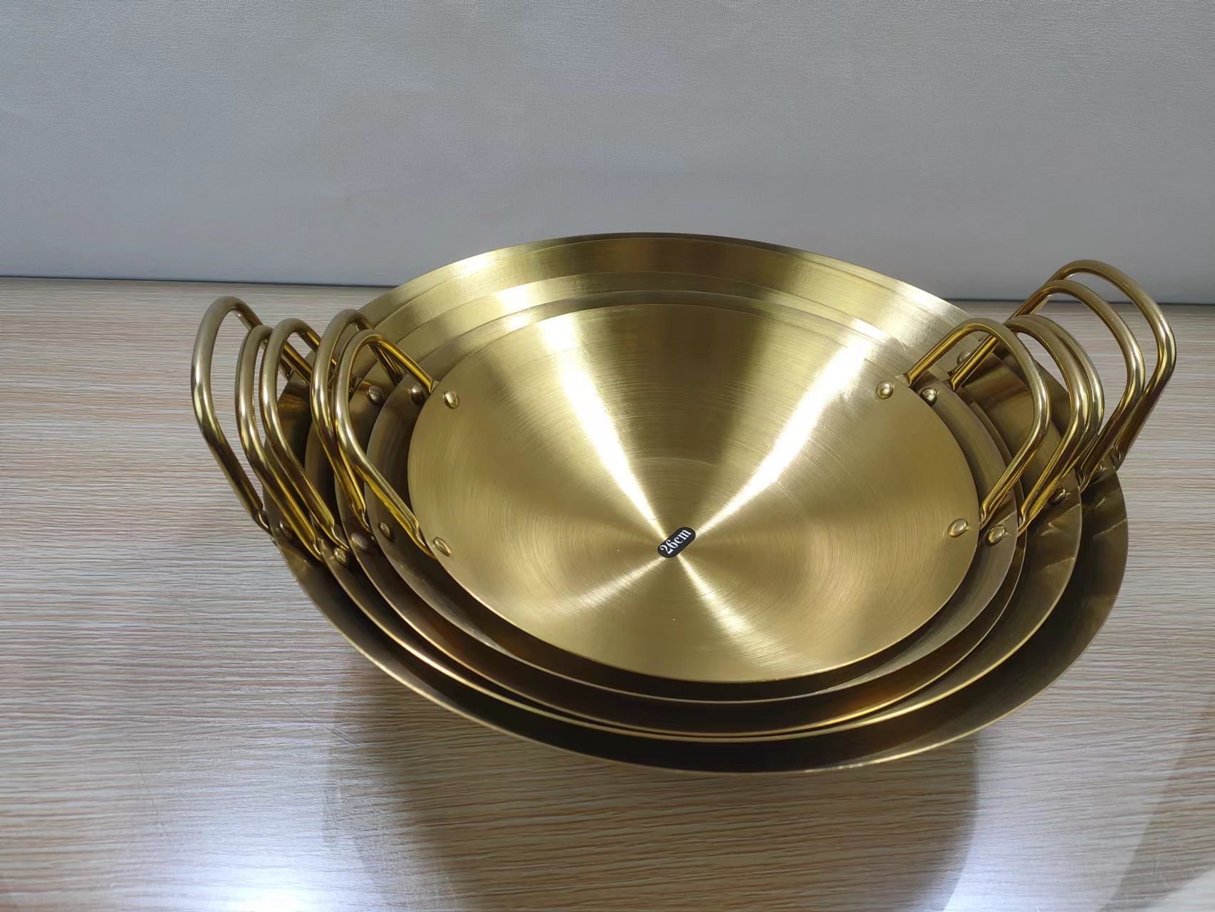 DF99722 stainless steel thickened dry pot, golden ear, bar pot, stir-frying pot, small hot pot, alcohol stove, pot and basin, round-bottom fragrant pot and basin, kitchen and hotel supplies, DF trading house
