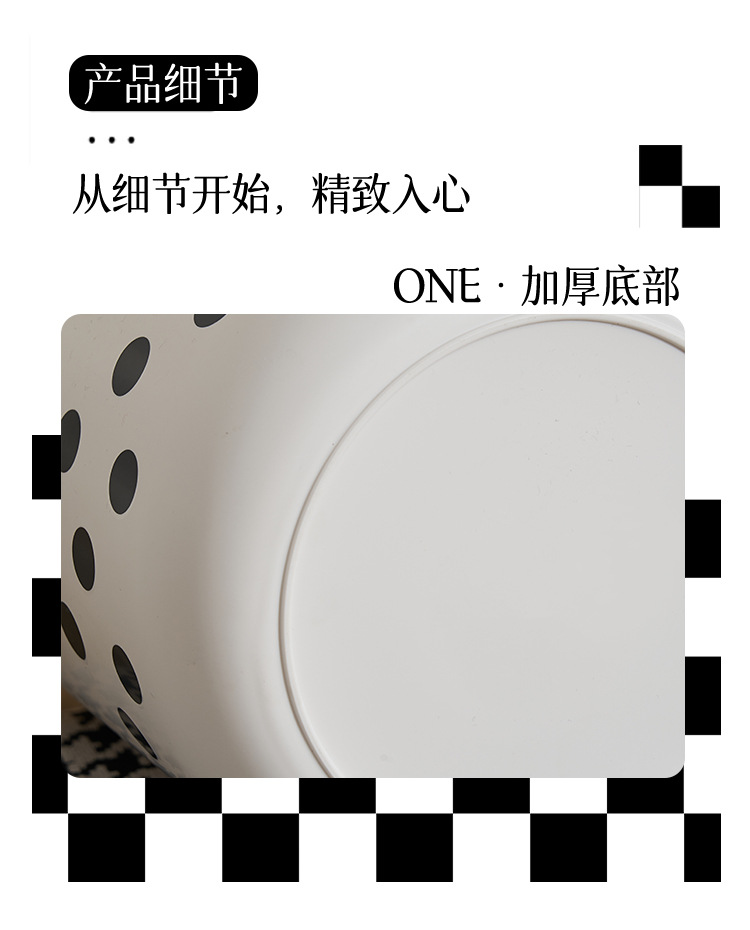 M04-8775 Lidless InS-style trash can, simple storage bucket for living room and bedroom, high appearance level, checkerboard grid garbage basket detail image 12