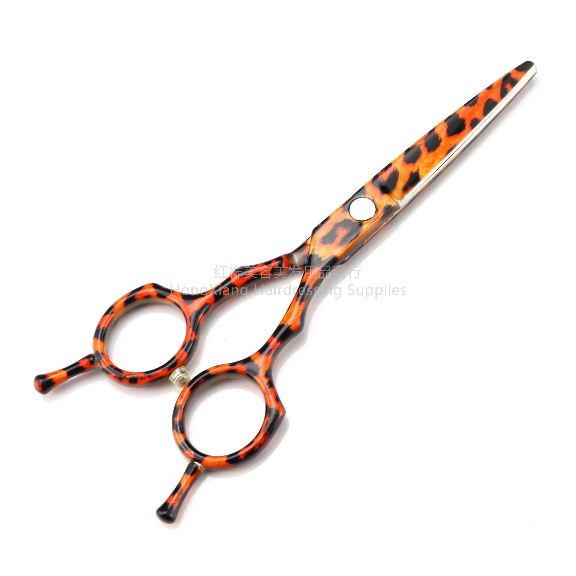 5.5-inch leopard hair scissors Hair scissors Flat scissors bangs scissors teeth scissors thin scissors