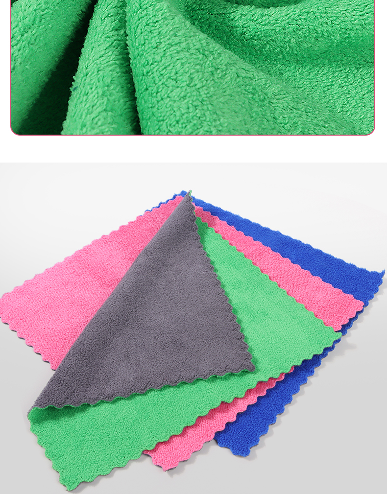 高密珊瑚绒厨房抹布加厚洗碗毛巾双面清洁方巾吸水擦手巾一件代发详情5