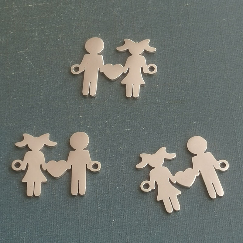 Boys and girls titanium steel bracelet pendants, DIY jewelry accessories, stainless steel necklace pendants, cross-border trade