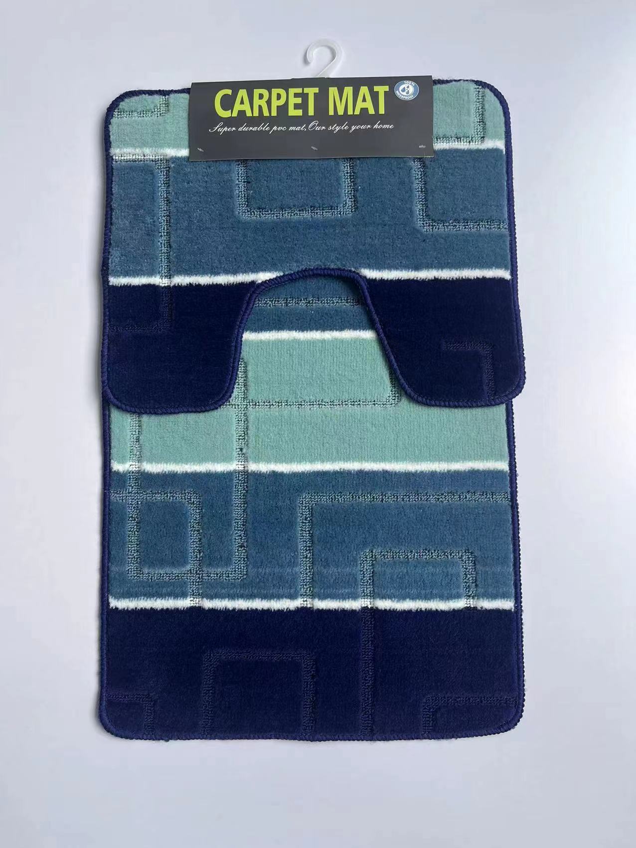 The bottom material of the 2-piece set of polypropylene jacquard floor mat and toilet is TPR, and the fabric is the 50*80Cm series of polypropylene. It is a non-slip combination floor mat made of polyester jacquard Application Scenario