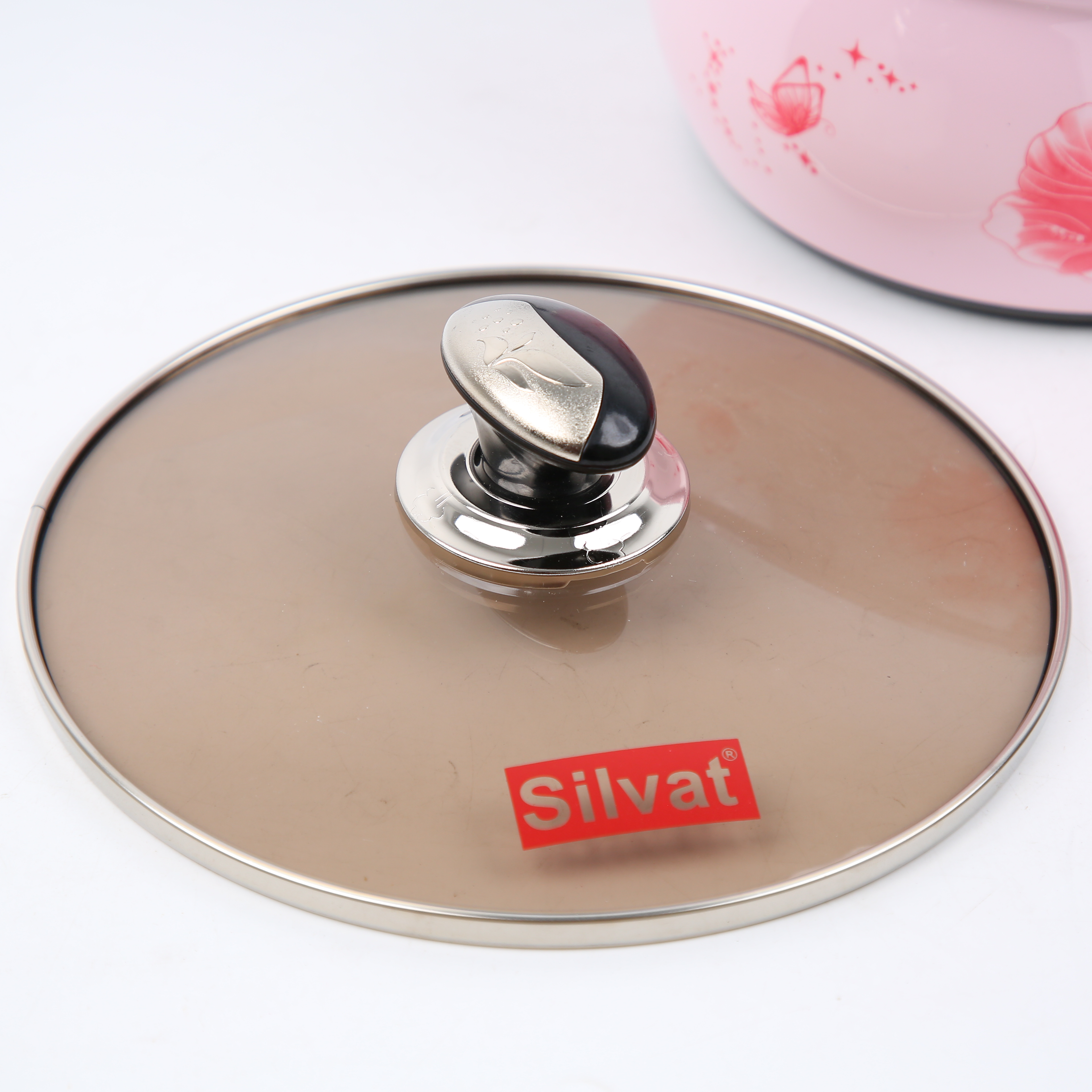 Kitchen Code: New pink double-handled soup pot imported from South Korea, 24cm pic 4