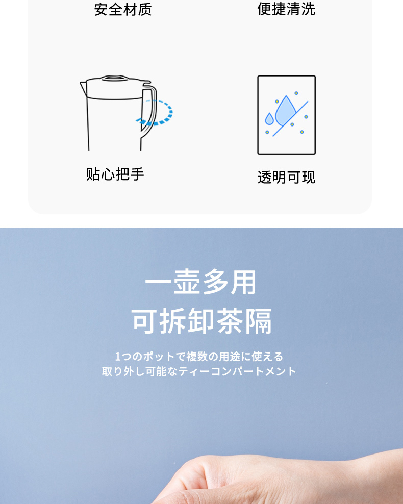 Ishimaru 日本进口水壶外包装会变色可以告知水温度的冷水壶2.2L详情4