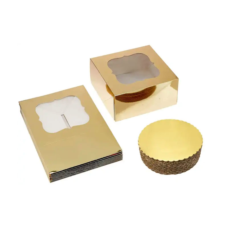 white color 10x10x5 inch paperboard bakery cake packaging boxes with window and cake board Application Scenario