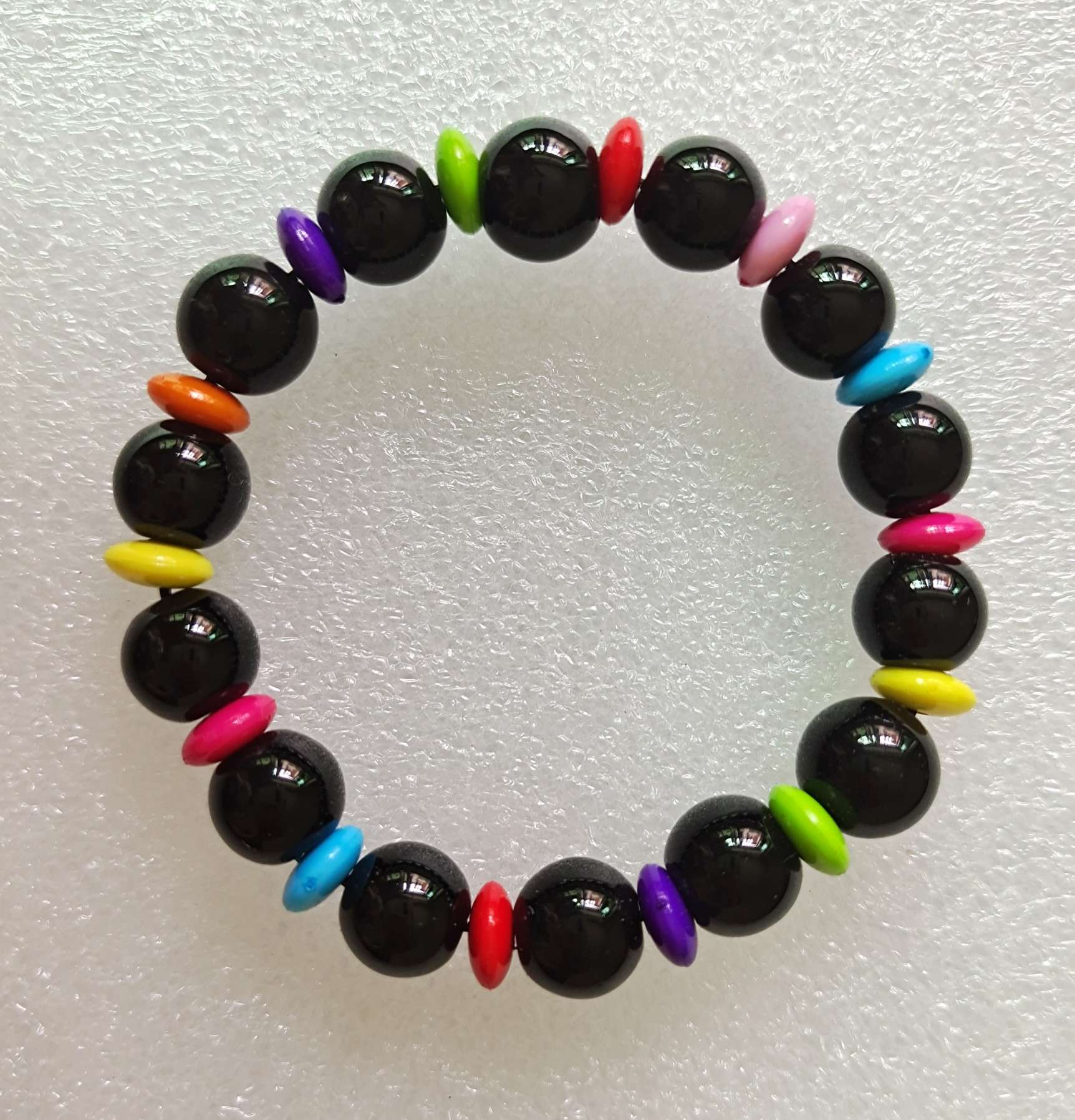 Color shell personalidad negro beads pulsera