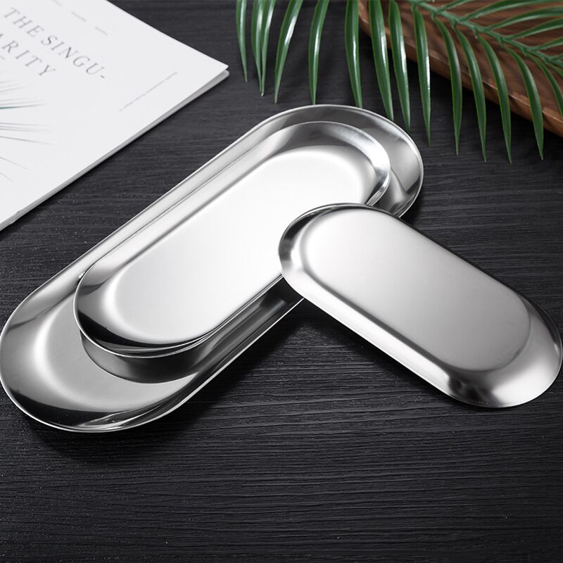DF99251 towel plate, oval plate, restaurant jewelry storage plate, flat bottom golden small tray, storage tray, kitchen and hotel supplies, DF trading house details Picture