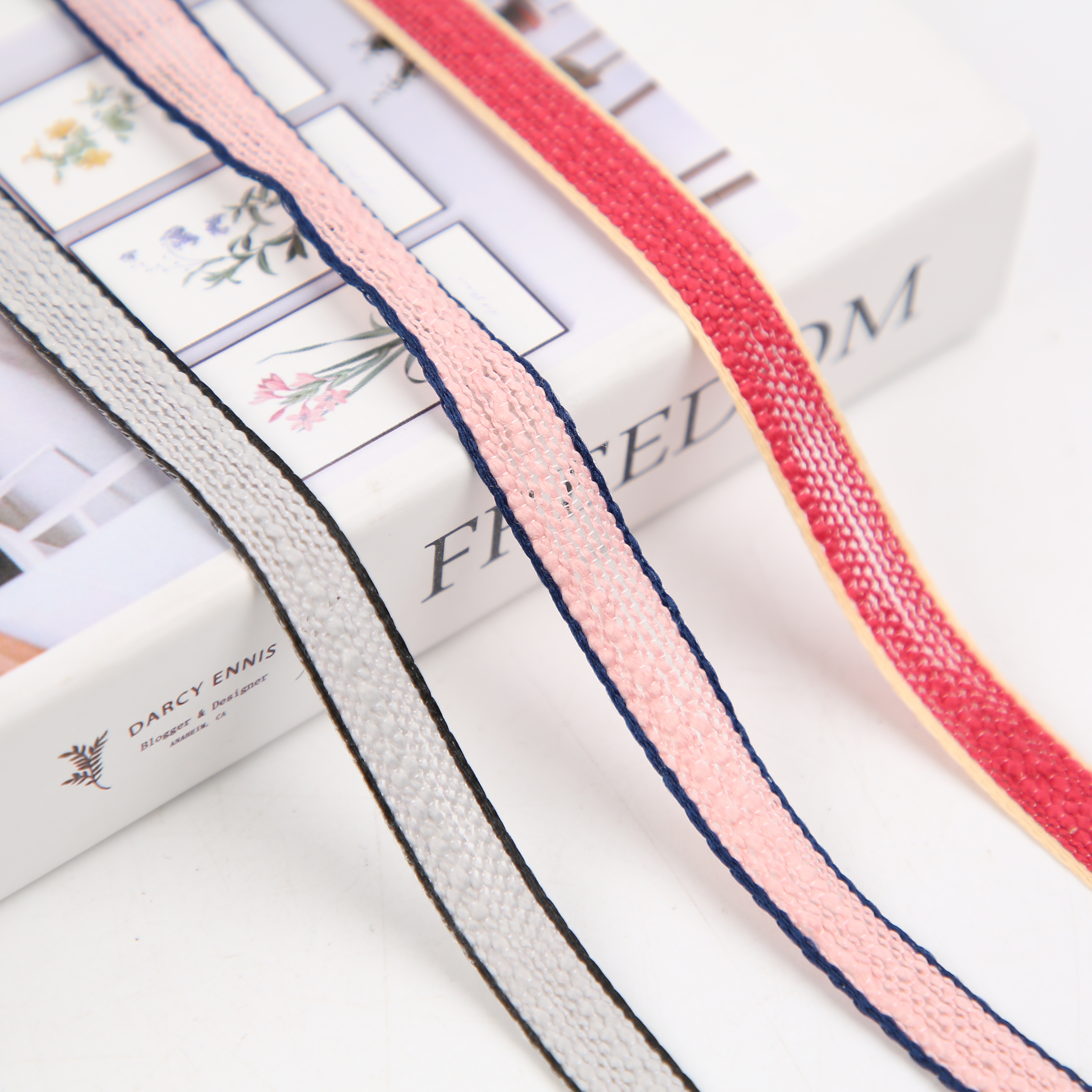Wholesale Threaded Ribbed Jumper Fresh Flower Bouquet Packaging Ribbon Cake Box Gift Box Floral Ribbon Supply Threaded Ribbon