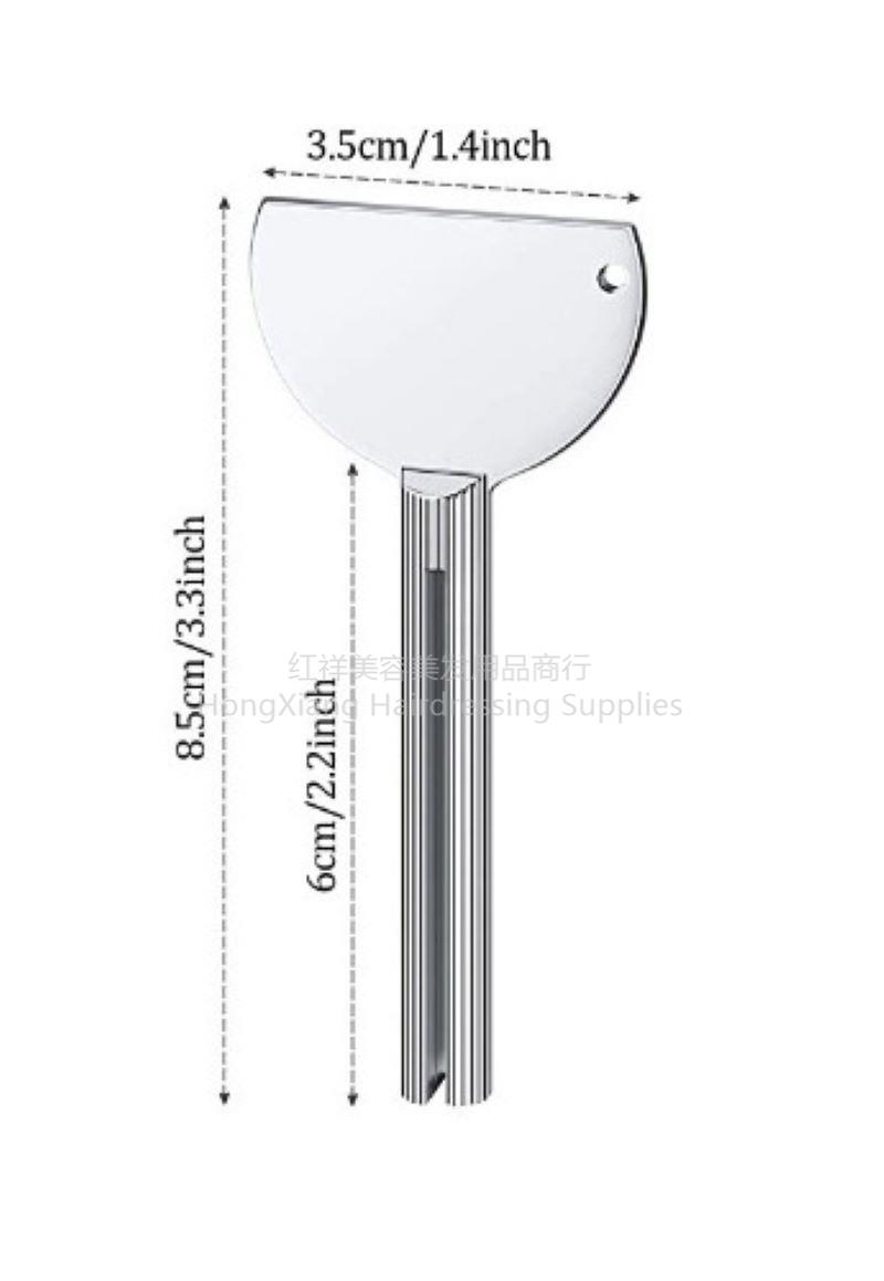 不锈钢挤牙膏器/合金挤压器/美发钥匙色膏夹挤染膏/半圆/金属挤压细节图