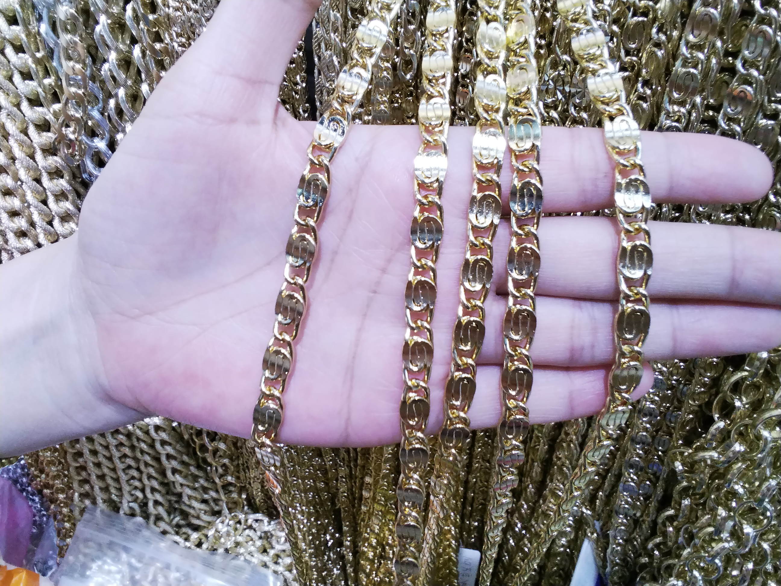 启含铝链万字冲压链条饰品配件服装辅料