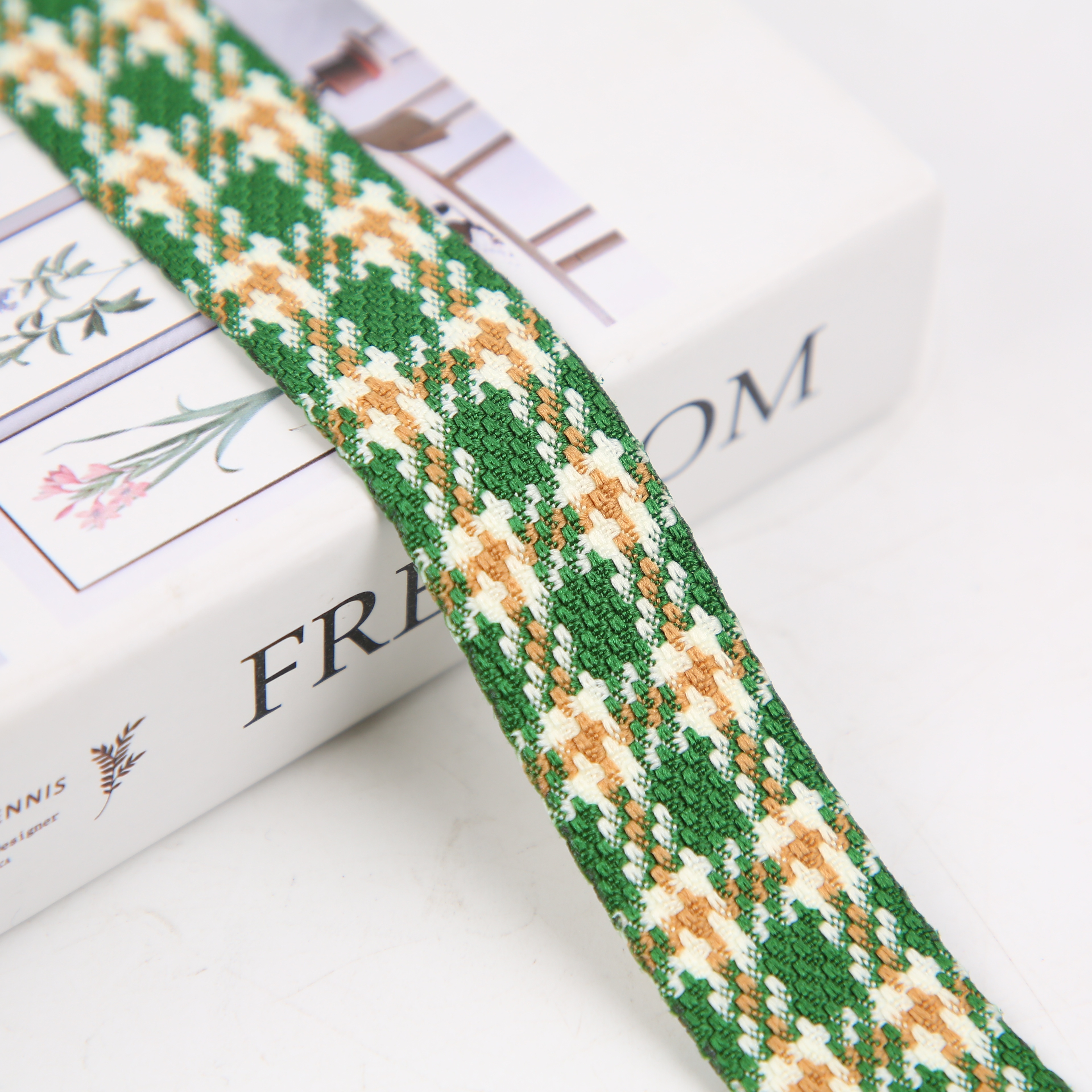 Classic Thousand Bird Lattice Webbing High Grade Flower Ribbon Diy Double Sided Hair Bow Cake Packing Material Belt Application Scenario