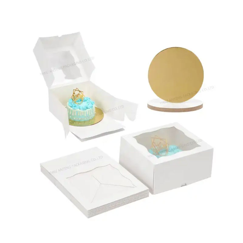 Manufacturer Customized Birthday Party Baby shower Square Big Paperboard Cake Boxes 12Inch Specification drawing