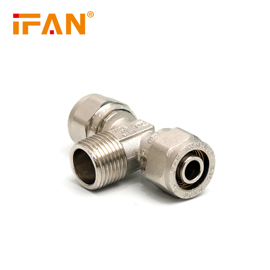 IFAN Factory Price Hot Selling Type Pex Fitting Brass Pex Fitting Size16-32mm Compression Brass Fitting Brass Tee For Multilayer Pipe Application Scenario