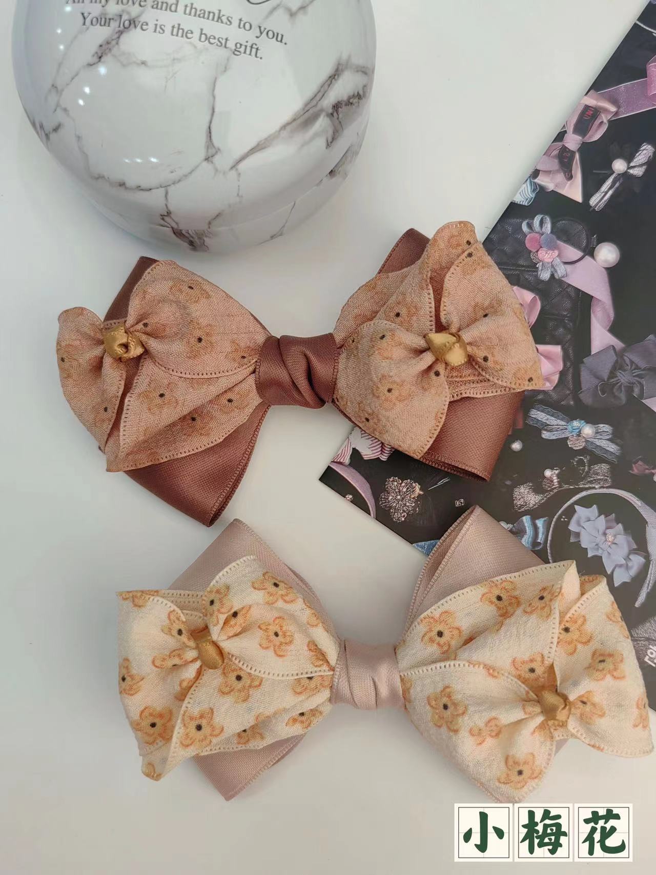 韩国精品/织带鼎信/彩带小梅花/带蝴蝶结/DIY手工丝带/服装配饰/包装辅料/50码白底实物图