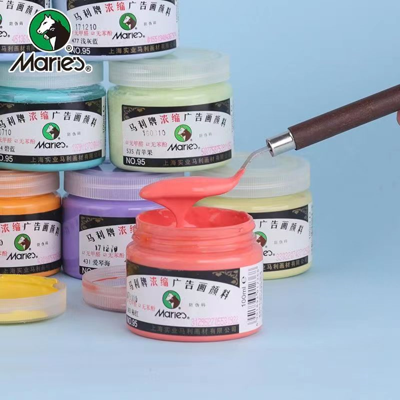 Marley gouache pigmento pintura publicitaria concentrado 100ml envase de gouache pigmento botella de gouache pigmento inicial Application Scenario