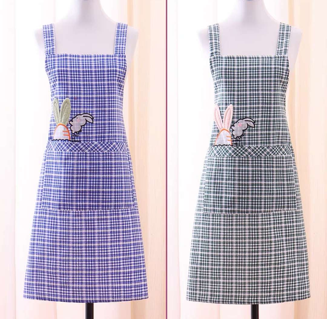 Flash Sale! Korean Rabbit Radish Strap Cotton Apron, Kitchen Cooking Essential, Summer Breathable, Women's Baking Work Clothes, Do Not Buy You Will Regret The Value Of Home Overalls! undefined