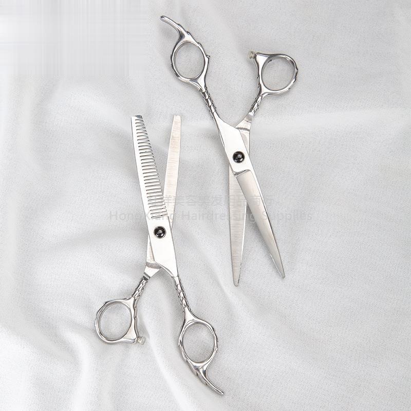 厂家直供鱼纹平剪牙剪理发造型剪刀家用平剪刘海牙剪美发工具