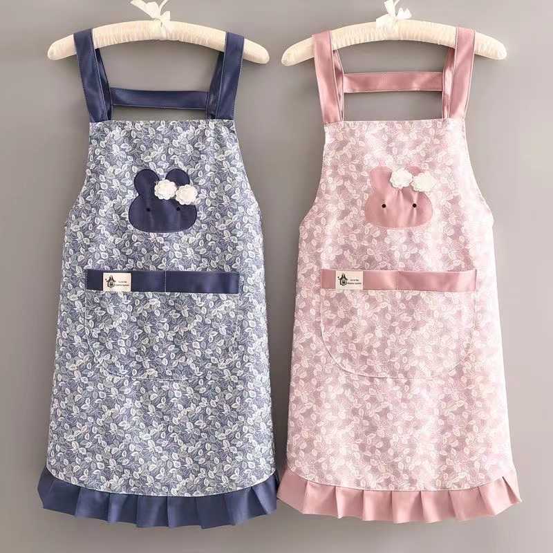 New Products In The Market! Korean Fashion Bamboo Cotton Strap Apron, Household Kitchen Essential, Cooking And Baking, Anti-Fouling And Breathable, You Do Not Buy Will Definitely Regret! Flash Sale! Item Picture