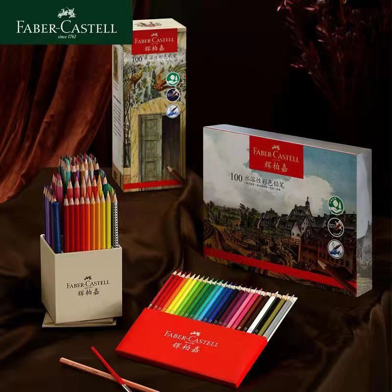 German Faber-Castell 100-color water-soluble colored pencils and art supplies, hand-drawn by professional painting students details Picture