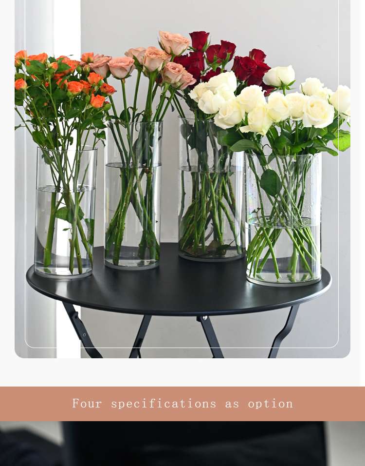透明花瓶加厚养花桶醒花防摔耐压高透简约家用花店装饰用品详情图8