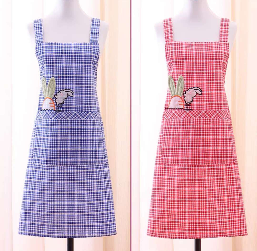 Flash Sale! Korean Rabbit Radish Strap Cotton Apron, Kitchen Cooking Essential, Summer Breathable, Women's Baking Work Clothes, Do Not Buy You Will Regret The Value Of Home Overalls! undefined