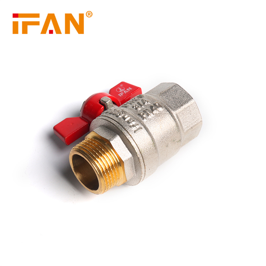 IFAN factory direct sales brass ball valves, internal and external threaded union disc handle ball valves, electroplated manual ball valves, 4 minutes, 6 minutes -1 inch 2 details Picture