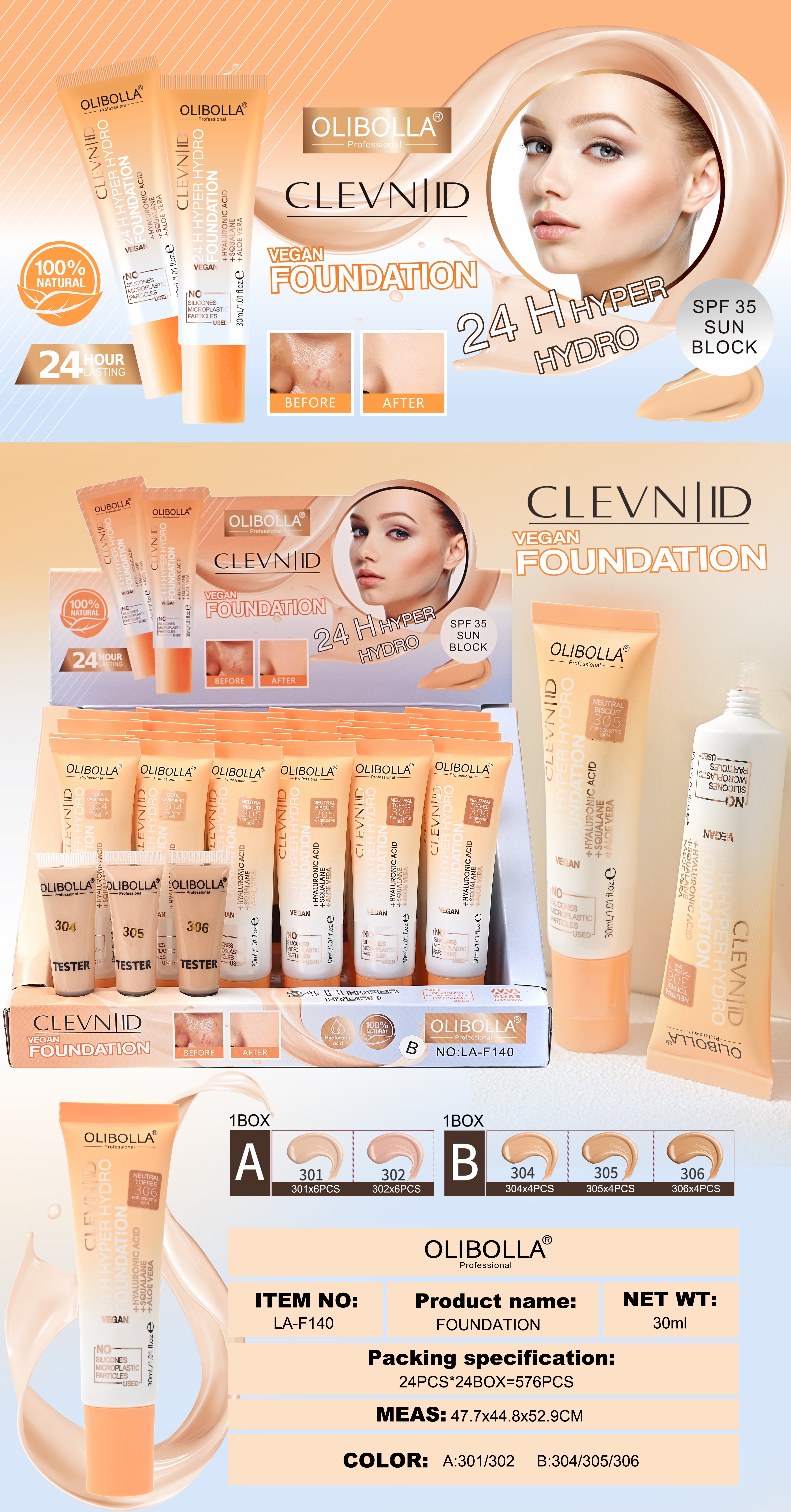 The 2023 new model of LA-F140 is selling like hotcakes! Matte mist flour base liquid, moisturizing and long-lasting without makeup smudging, a bestseller in foreign trade! Item Picture