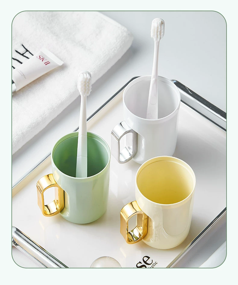 W52-5779 Gold-plated mouthwash cup, couple's convenient toothbrush cup, Travel toothbrush box, toothpaste storage box detail image 16