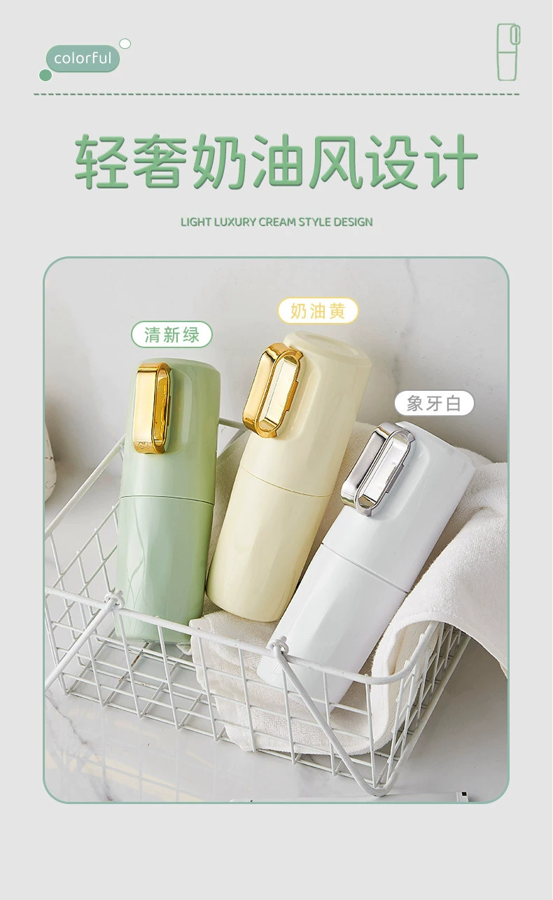 W52-5779 Gold-plated mouthwash cup, couple's convenient toothbrush cup, Travel toothbrush box, toothpaste storage box detail image 7