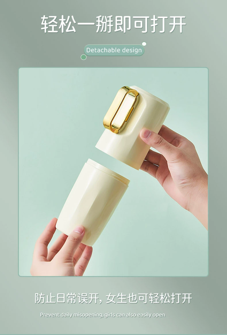 W52-5779 Gold-plated mouthwash cup, couple's convenient toothbrush cup, Travel toothbrush box, toothpaste storage box detail image 8
