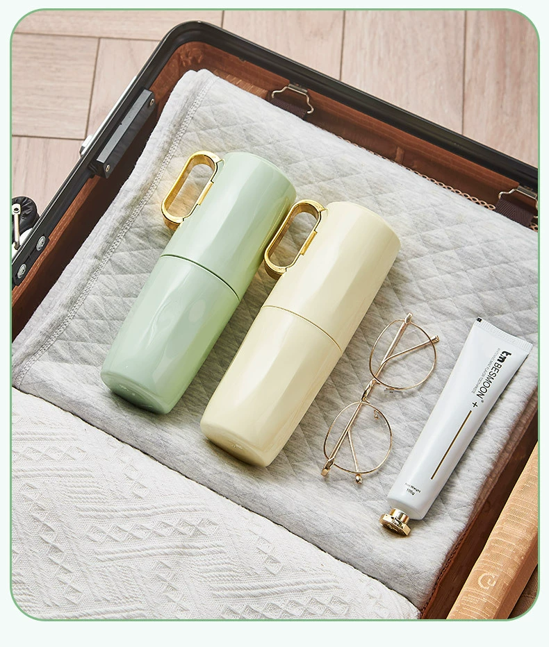 W52-5779 Gold-plated mouthwash cup, couple's convenient toothbrush cup, Travel toothbrush box, toothpaste storage box detail image 12