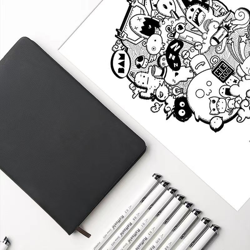 Rafael Pen Student Black anime and Manga Design Waterproof Outlining Pen Hand-drawn set Cherry Blossom Specification image