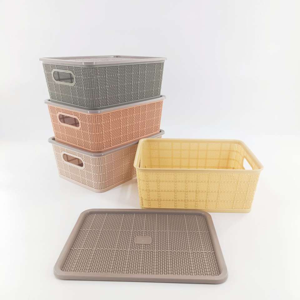 Y165-6003 imitation woven storage box, covered breathable storage box, miscellaneous sorting basket, toy and clothing sorting basket details Picture
