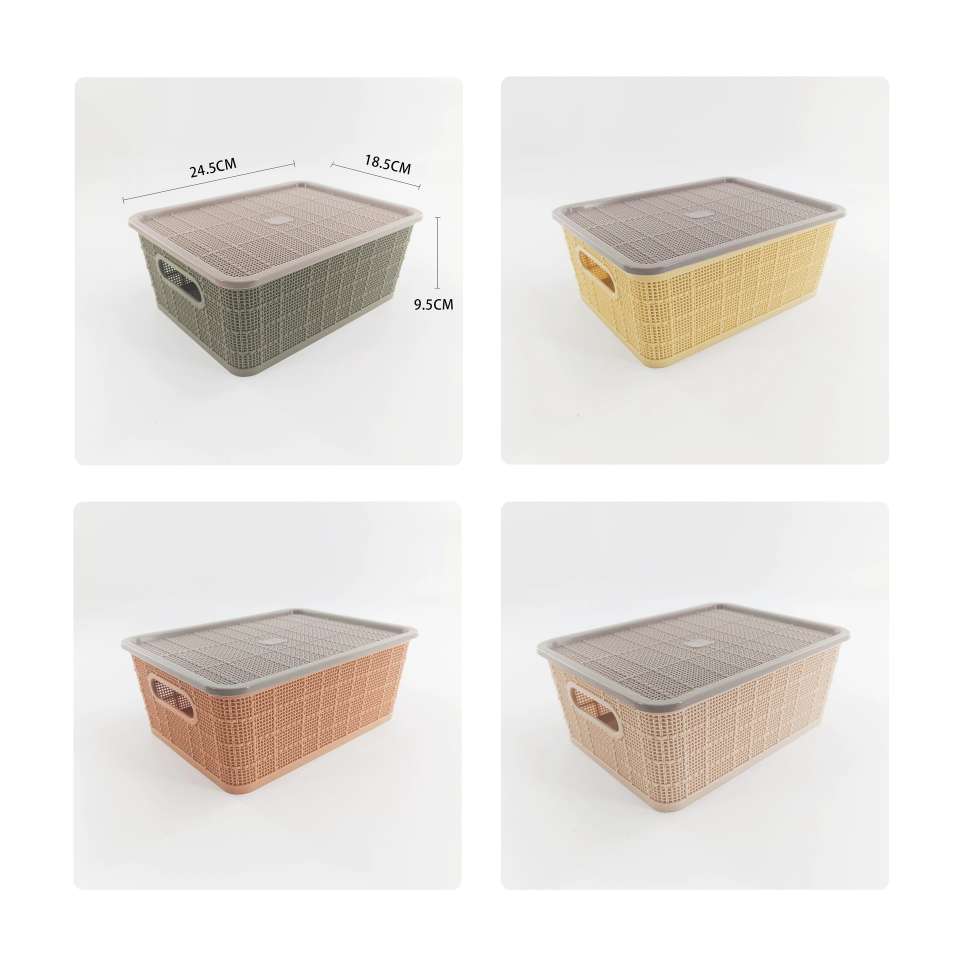 Y165-6003 imitation woven storage box, covered breathable storage box, miscellaneous sorting basket, toy and clothing sorting basket detail image 5