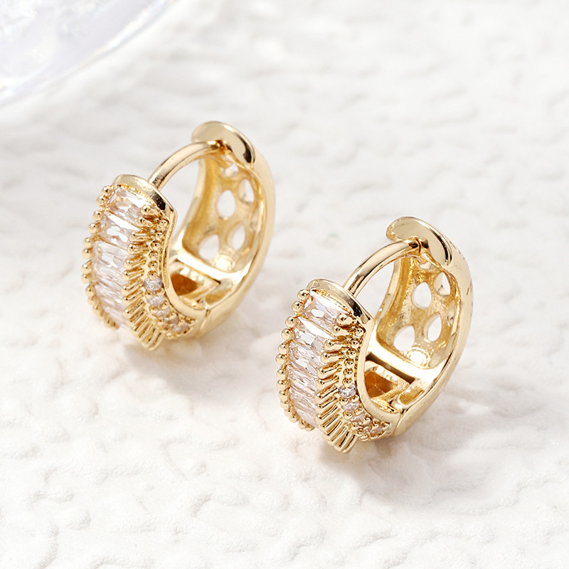 Zircon ear buckles, feminine, niche and light luxury earrings and accessories, European and American ear studs, personalized wholesale factory direct sales detail image 5