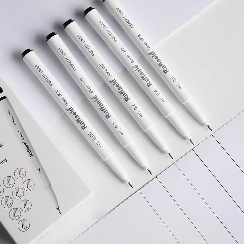Rafael Pen Student Black anime and Manga Design Waterproof Outlining Pen Hand-drawn set Cherry Blossom