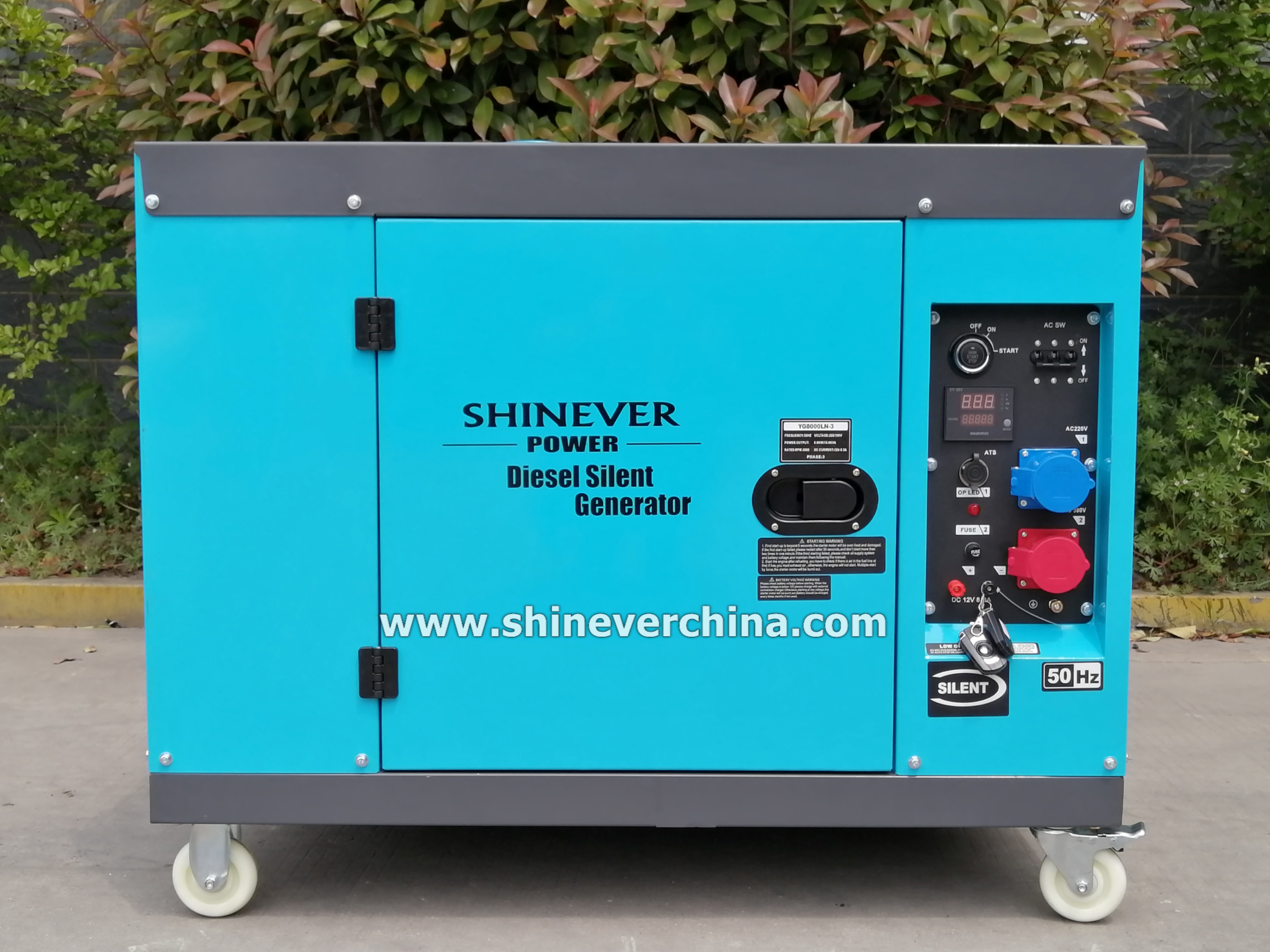 Shinever 低噪音款柴油发电机 diesel generator 8KW/10KVA YG8000LN