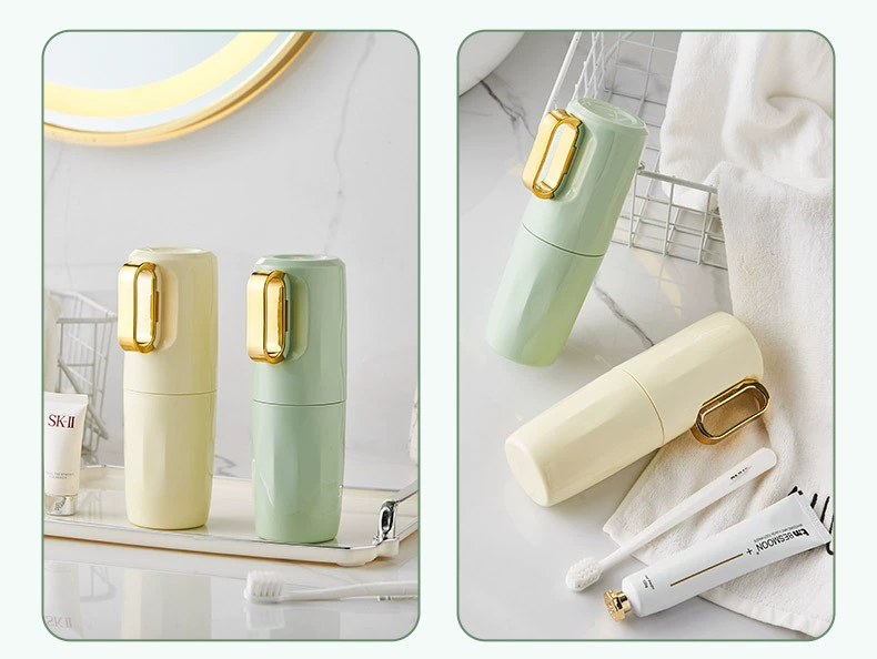 W52-5779 Gold-plated mouthwash cup, couple's convenient toothbrush cup, Travel toothbrush box, toothpaste storage box detail image 15