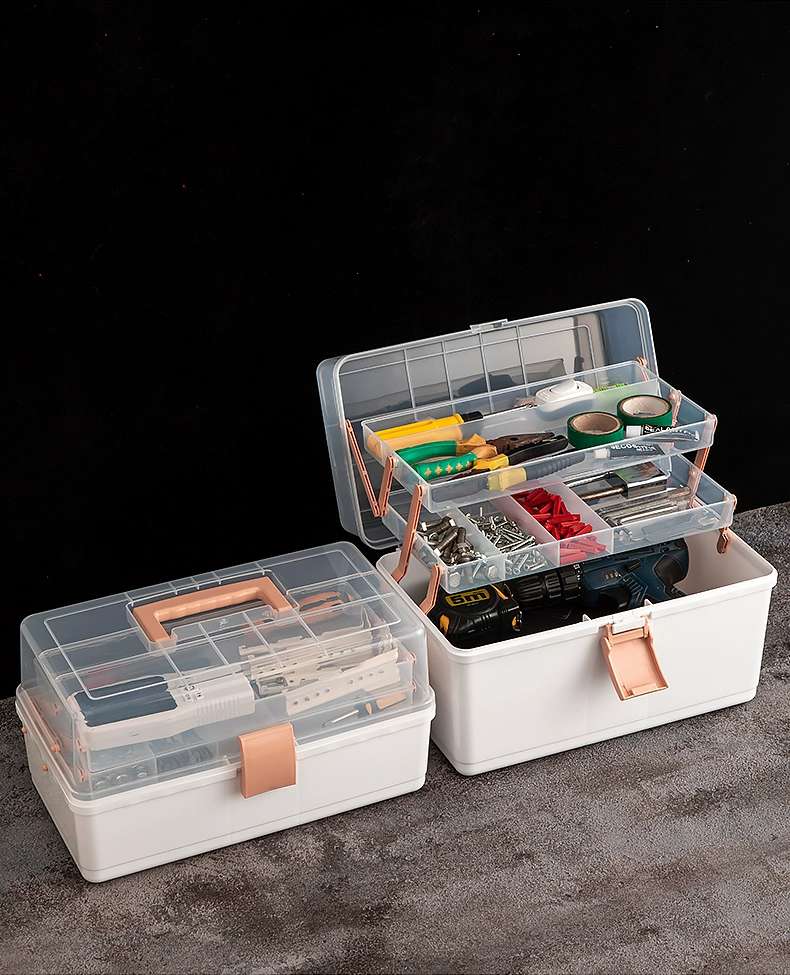 J52-BN-2211 Hardware Tool Storage Box, portable multi-functional electrician toolbox, large-capacity hardware organization box, Toolbox, household zoned storage box, large-capacity portable electrician hardware parts storage box details Picture