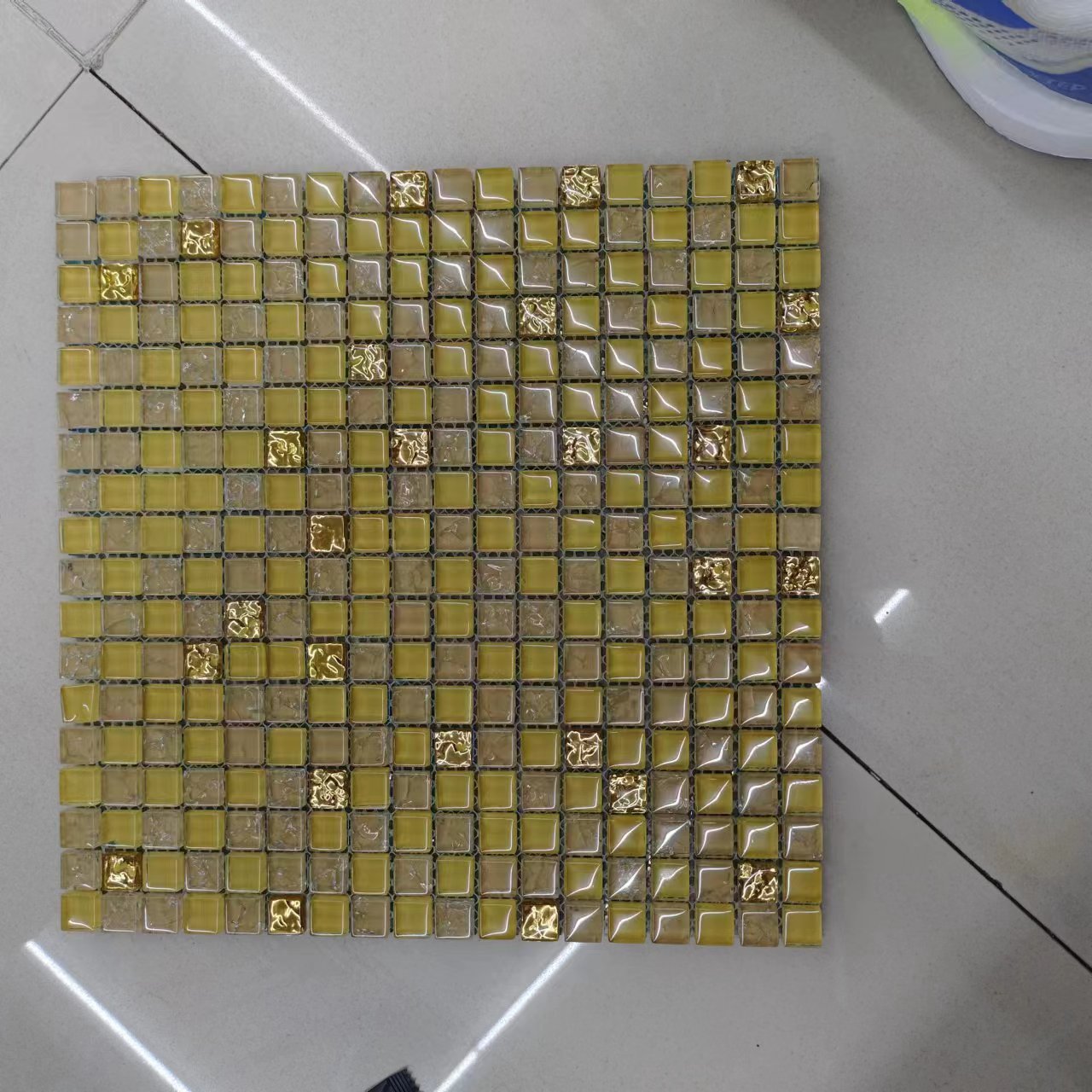 Crystal glass Mosaic tiles. Small TV background wall tiles, wall-mounted water pool, self-adhesive wall-mounted water pool, Mosaic, swimming pool, Mosaic